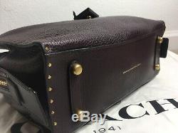 Coach 1941 Rogue rivets 30457 In Pebble Leather Oxblood With Brass Hardware BNWT