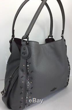 Coach 22794 Edie Shoulder Bag 31 With Prairie Rivets Dark Antique/Heather Grey