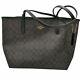 Coach 5696 Brown Black Signature Coated Canvas City Tote Nwot