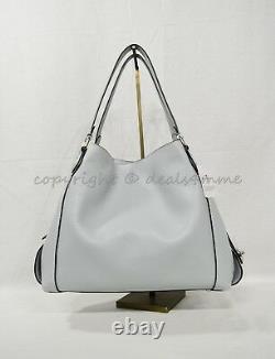 Coach 57125 Edie Shoulder Bag 31 In Refined Pebble Leather in Sky Blue/Silver