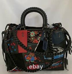Coach 58159 1941 Rogue 30 Embellished Patchwork Whipstitch Satchel Bag $1200 Nwt