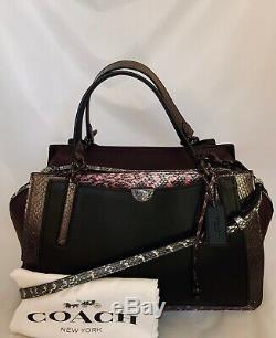 Coach 76459 Dreamer 36 Colorblock Exotic Black Multi Leather Satchel Bag Nwt