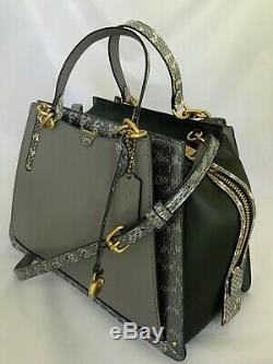 Coach 76459 Dreamer 36 Colorblock Exotic Leather Satchel Heather Grey Multi Nwt