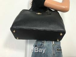 Coach Black Tote Bag Purse Handbag Authentic New Crossgrain Leather + Wallet