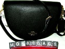 Coach C1432 New Ellen Black Pebble Leather Crossbody Clutch Handbag NWT $328
