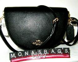 Coach C1432 New Ellen Black Pebble Leather Crossbody Clutch Handbag NWT $328