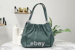 Coach C1454 Maya Large Dark Ivy Pebbled Leather Shoulder Bag Hobo Handbag Purse