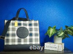 Coach (C8200) Dempsey Large Garden Plaid Print Patch Jacquard Carryall Handbag