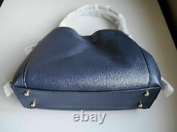 Coach Dalton 31 Leather Shoulder Bag, Midnight Navy/ Gold (Womens Handbag/Blue)