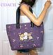 Coach Disney Aristocats Tote Bag Limited Edition Cat Purple Floral Print Nwt