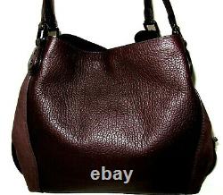 Coach Edie 42 20334 Large Shoulder Oxblood Mixed Leather Suede Handbag NWT $495