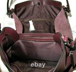 Coach Edie 42 20334 Large Shoulder Oxblood Mixed Leather Suede Handbag NWT $495
