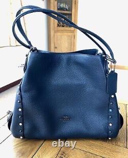 Coach Edie Bag- Navy With Multi Coloured Studs Shoulder Bag New With Tags