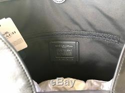 Coach F27972 Lexy Shoulder Bag Brown Signature Black Leather Trim