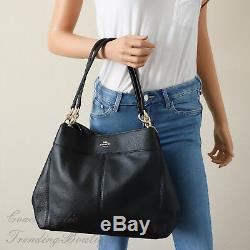 Coach F28997 Lexy Pebble Leather Shoulder Bag Handbag In Black