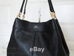 Coach F28997 Lexy Pebble Leather Shoulder Bag Handbag In Black