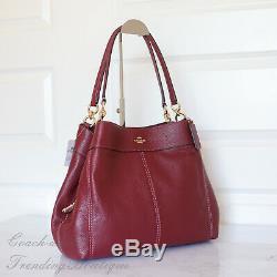 Coach F28997 Lexy Pebble Leather Shoulder Bag Handbag In Wine