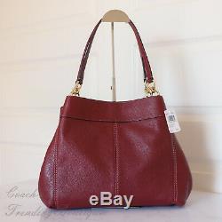 Coach F28997 Lexy Pebble Leather Shoulder Bag Handbag In Wine