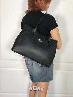 Coach F31474 Black Tote Bag Purse Handbag Authentic New Crossgrain Leather