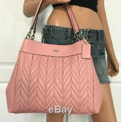Coach F32978 Lexy Petal Pink Quilting Leather Shoulder Bag Authentic+wallet $843