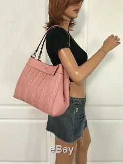 Coach F32978 Lexy Petal Pink Quilting Leather Shoulder Bag Authentic+wallet $843