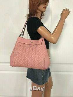 Coach F32978 Lexy Petal Pink Quilting Leather Shoulder Bag Purse Authentic $550