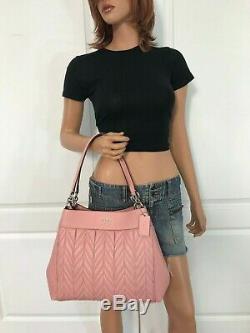 Coach F32978 Lexy Petal Pink Quilting Leather Shoulder Bag Purse Authentic $550