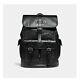 Coach Hudson F50053 Qb/bk Signature Black Leather Traveler Backpack Brand New