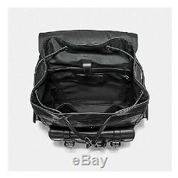 Coach Hudson F50053 QB/BK Signature Black Leather Traveler Backpack BRAND NEW
