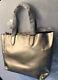 Coach Large Derby Leather Tote Bag Metallic Silver Platinum F59388