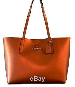 Coach Large Leather Metallic Tote Avenue Copper Shoulder Bag Handbag F37871
