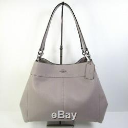 Coach Lexy Pebbled Leather Shoulder Bag Handbag Gray Birch NWT $398