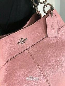 Coach Lexy Pink Signature Pebbled Leather Shoulder Bag Purse Authentic $395.00
