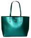 Coach Metallic Tote Large Leather Town Tote Shoulder Bag Purse Vridian F79983