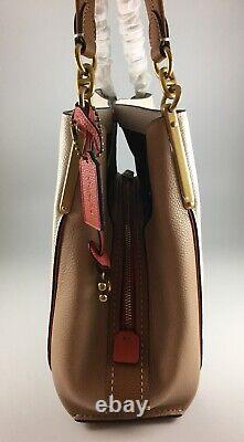 Coach New York Chalk Multi Dalton 31 Leather Triple Compartment Shoulder Bag Nwt