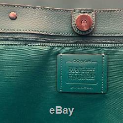 Coach Town Tote Bag Metallic Viridian Green Leather NewithNWT F79983 Teal