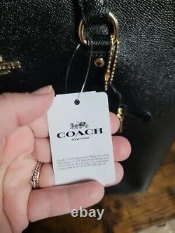 Coach Town Tote Pebbled Leather Large Black