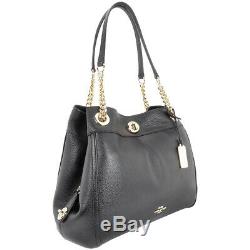 Coach Women's Turnlock Edie Light Black Shoulder Bag 36855