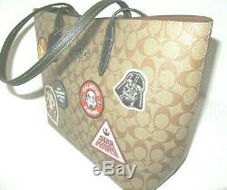 Coach X Star Wars Patches Tote Khaki Signature Canvas Coated F88020 Handbag NWT
