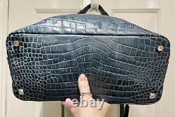Coccinelle X Large Quality Blue Croc Leather Bag Rrp £325- New