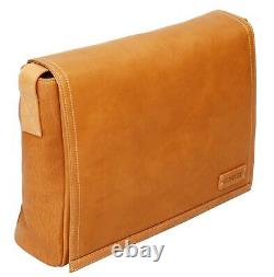 Cortez Large Leather Messenger Shoulder Bag Concealed Magnetic Closure