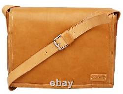 Cortez Large Leather Messenger Shoulder Bag Concealed Magnetic Closure