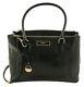 Dkny Bag Black Lizard Print Leather Medium Satchel Top Handle Handbag Rrp £375