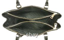 DKNY Bag Black Lizard Print Leather Medium Satchel Top Handle Handbag RRP £375