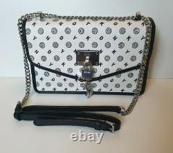DKNY Large Crossbody Bag. Black & white monogram. Chain & charm. BNWT RRP £250