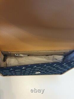 DKNY Large Crossbody Bag. Denim Blue Monogram. Chain detail, charm BNWT RRP £250