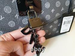 DKNY Large Crossbody Bag Elissa Dark Grey Monogram. Chain, charm BNWT RRP £215