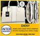 Dkny Noho Logo Large Triple Compart Satchel Handbag Ivory White / Beige