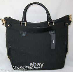 DKNY T&C Turnlock Logo Business Travel Bag Tote Purse Wallet Set New Authentic