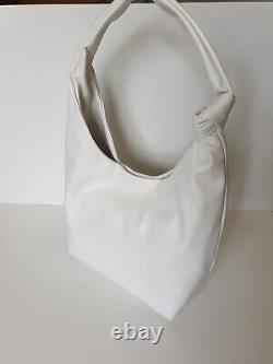 DKNY White Shoulder Bag, Hobo style Sasha. Large, smooth finish, knot RRP £265